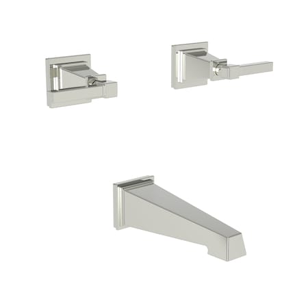 Newport Brass Tub Faucet, Polished Nickel, Wall 3-3145-15